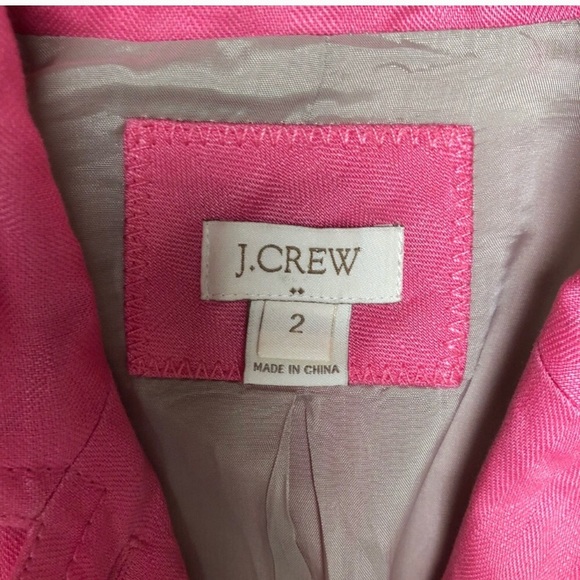 J. Crew Factory Pink school boy linen blazer - Picture 7 of 7